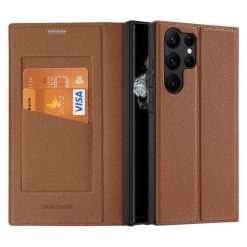 Lacné Kryty | Peňaženkové puzdro Dux Ducis Skin X2 hnedé – Samsung Galaxy S23 Ultra | Lacné Kryty