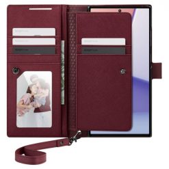 Lacné Kryty | Peňaženkové puzdro Spigen WALLET „S“ PLUS bordové – Samsung Galaxy S23 Ultra | Lacné Kryty