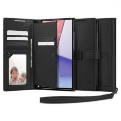 Lacné Kryty | Peňaženkové puzdro Spigen WALLET „S“ PLUS čierne – Samsung Galaxy S23 Ultra | Lacné Kryty