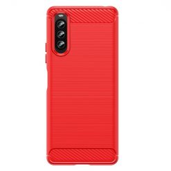 Lacné Kryty | Zadný Kryt Carbon červený – Sony Xperia 10 IV | Lacné Kryty