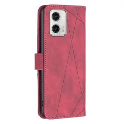 Lacné Kryty | Knižkové puzdro Rhombus červené – Motorola Moto G73 5G | Lacné Kryty