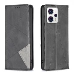 Knižkové puzdro Rhombus čierne – Motorola Moto G13 / G23 / G53 5G | Lacné Kryty Lacné Kryty | Knižkové puzdro Rhombus čierne – Motorola Moto G13 / G23 / G53 5G | Lacné Kryty