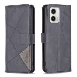 Knižkové puzdro Rhombus čierne – Motorola Moto G73 5G | Lacné Kryty Lacné Kryty | Knižkové puzdro Rhombus čierne – Motorola Moto G73 5G | Lacné Kryty