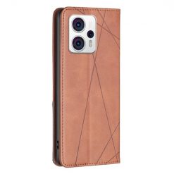Knižkové puzdro Rhombus hnedé – Motorola Moto G13 / G23 / G53 5G | Lacné Kryty Lacné Kryty | Knižkové puzdro Rhombus hnedé – Motorola Moto G13 / G23 / G53 5G | Lacné Kryty