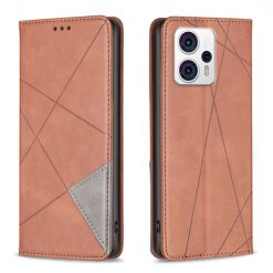 Knižkové puzdro Rhombus hnedé – Motorola Moto G13 / G23 / G53 5G | Lacné Kryty Lacné Kryty | Knižkové puzdro Rhombus hnedé – Motorola Moto G13 / G23 / G53 5G | Lacné Kryty