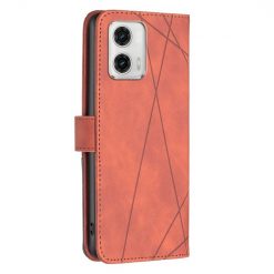 Lacné Kryty | Knižkové puzdro Rhombus hnedé – Motorola Moto G73 5G | Lacné Kryty