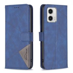 Knižkové puzdro Rhombus modré – Motorola Moto G73 5G | Lacné Kryty Lacné Kryty | Knižkové puzdro Rhombus modré – Motorola Moto G73 5G | Lacné Kryty