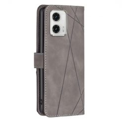 Lacné Kryty | Knižkové puzdro Rhombus sivé – Motorola Moto G73 5G | Lacné Kryty