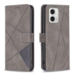 Lacné Kryty | Knižkové puzdro Rhombus sivé – Motorola Moto G73 5G | Lacné Kryty