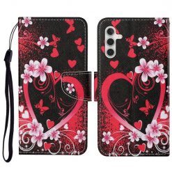 Lacné Kryty | Knižkové puzdro Trendy Cross case Červené srdce – Samsung Galaxy A34 5G | Lacné Kryty
