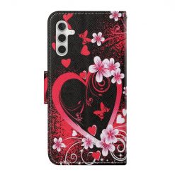 Lacné Kryty | Knižkové puzdro Trendy Cross case Červené srdce – Samsung Galaxy A54 5G | Lacné Kryty