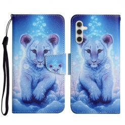 Lacné Kryty | Knižkové puzdro Trendy Cross case Malý leopard – Samsung Galaxy A54 5G | Lacné Kryty