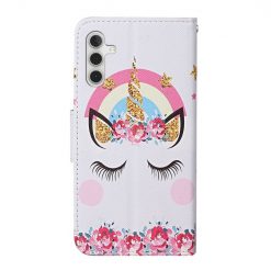 Lacné Kryty | Knižkové puzdro Trendy Cross case Zlatý jednorožec – Samsung Galaxy A34 5G | Lacné Kryty