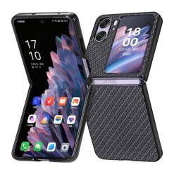 Lacné Kryty | Kryt Carbon Fiber čierny – Oppo Find N2 Flip | Lacné Kryty