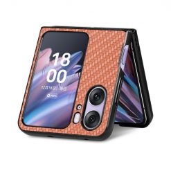 Lacné Kryty | Kryt Carbon Fiber hnedý – Oppo Find N2 Flip | Lacné Kryty