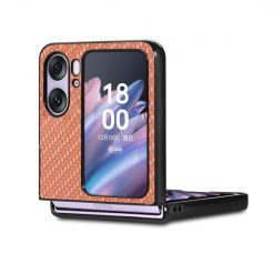 Lacné Kryty | Kryt Carbon Fiber hnedý – Oppo Find N2 Flip | Lacné Kryty