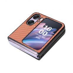 Lacné Kryty | Kryt Carbon Fiber hnedý – Oppo Find N2 Flip | Lacné Kryty