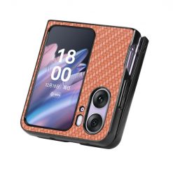 Lacné Kryty | Kryt Carbon Fiber hnedý – Oppo Find N2 Flip | Lacné Kryty