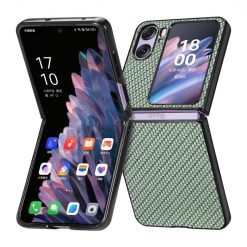 Lacné Kryty | Kryt Carbon Fiber zelený – Oppo Find N2 Flip | Lacné Kryty