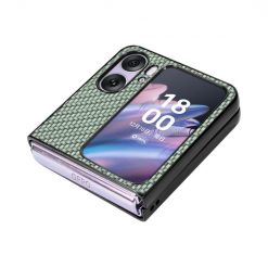 Lacné Kryty | Kryt Carbon Fiber zelený – Oppo Find N2 Flip | Lacné Kryty