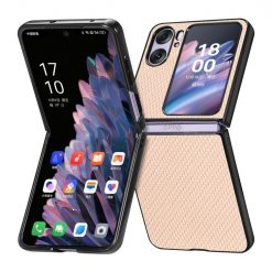Lacné Kryty | Kryt Carbon Fiber zlatý – Oppo Find N2 Flip | Lacné Kryty