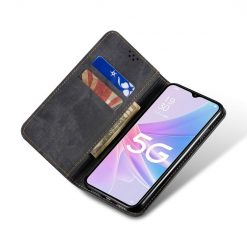 Lacné Kryty | Peňaženkové puzdro Denim Texture čierne – Oppo A78 5G | Lacné Kryty