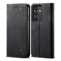 Lacné Kryty | Peňaženkové puzdro Denim Texture čierne – Samsung Galaxy A34 5G | Lacné Kryty