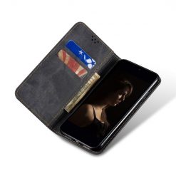 Lacné Kryty | Peňaženkové puzdro Denim Texture čierne – Samsung Galaxy A34 5G | Lacné Kryty