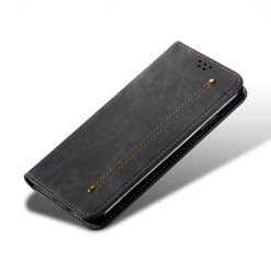 Lacné Kryty | Peňaženkové puzdro Denim Texture čierne – Samsung Galaxy A34 5G | Lacné Kryty