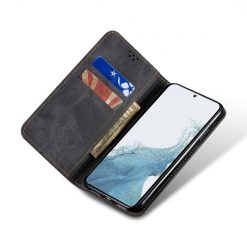 Lacné Kryty | Peňaženkové puzdro Denim Texture čierne – Samsung Galaxy A54 5G | Lacné Kryty