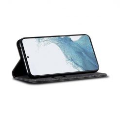 Lacné Kryty | Peňaženkové puzdro Denim Texture čierne – Samsung Galaxy A54 5G | Lacné Kryty