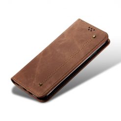 Lacné Kryty | Peňaženkové puzdro Denim Texture hnedé – Oppo A78 5G | Lacné Kryty