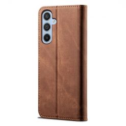 Lacné Kryty | Peňaženkové puzdro Denim Texture hnedé – Samsung Galaxy A54 5G | Lacné Kryty