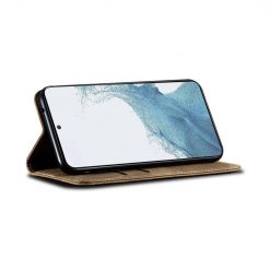 Peňaženkové puzdro Denim Texture svetlohnedé – Samsung Galaxy A54 5G | Lacné Kryty Lacné Kryty | Peňaženkové puzdro Denim Texture svetlohnedé – Samsung Galaxy A54 5G | Lacné Kryty