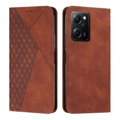 Lacné Kryty | Peňaženkové puzdro Diamond Pattern case hnedé – Xiaomi Poco X5 Pro 5G | Lacné Kryty