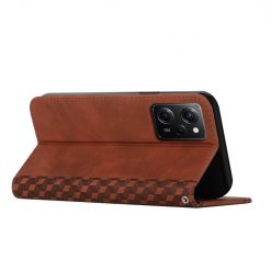 Lacné Kryty | Peňaženkové puzdro Diamond Pattern case hnedé – Xiaomi Poco X5 Pro 5G | Lacné Kryty