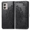 Lacné Kryty | Peňaženkové puzdro Embossing Pattern Square čierne – Motorola Moto G13 / G23 / G53 5G | Lacné Kryty