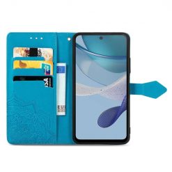 Peňaženkové puzdro Embossing Pattern Mandala Flower modré – Motorola Moto G13 / G23 / G53 5G | Lacné Kryty Lacné Kryty | Peňaženkové puzdro Embossing Pattern Mandala Flower modré – Motorola Moto G13 / G23 / G53 5G | Lacné Kryty