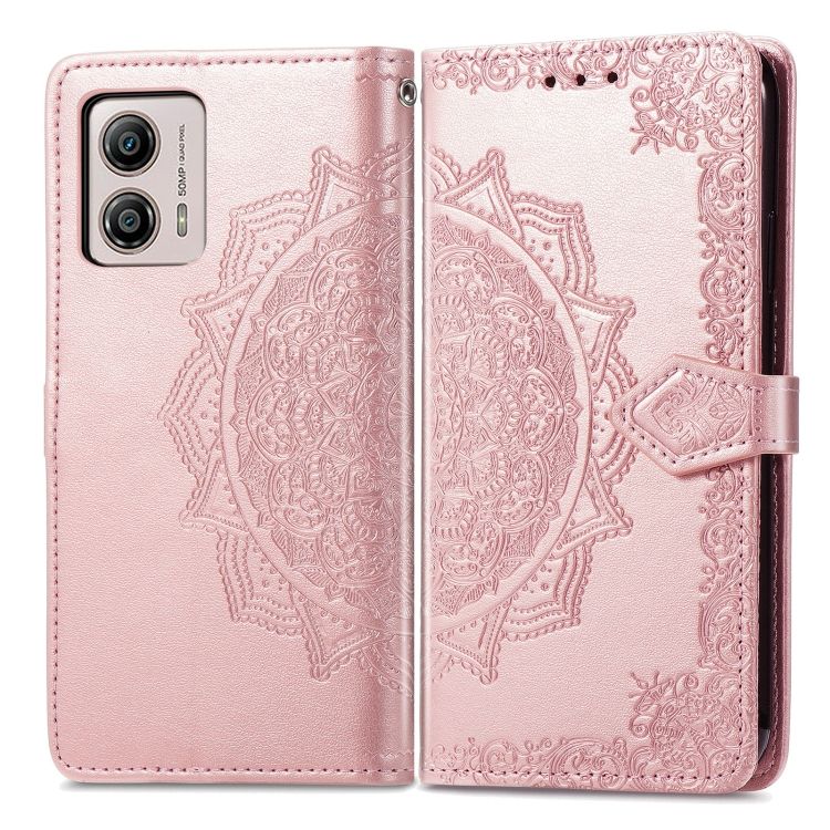 Peňaženkové puzdro Embossing Pattern Mandala Flower ružové – Motorola Moto G13 / G23 / G53 5G
