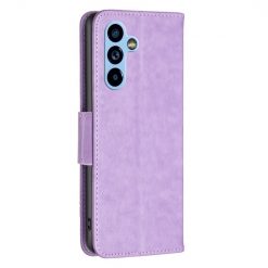 Lacné Kryty | Peňaženkové puzdro Embossing Pattern Motýľ fialové – Samsung Galaxy A54 5G | Lacné Kryty