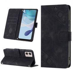Lacné Kryty | Peňaženkové puzdro Embossing Pattern Square čierne – Motorola Moto G13 / G23 / G53 5G | Lacné Kryty