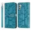 Lacné Kryty | Peňaženkové puzdro Embossing Pattern Strom čierne – Samsung Galaxy A54 5G | Lacné Kryty