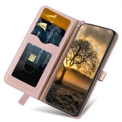 Lacné Kryty | Peňaženkové puzdro Embossing Pattern Strom ružové – Xiaomi 13 Pro | Lacné Kryty