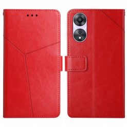 Lacné Kryty | Peňaženkové puzdro Geometric Pattern case červené – Oppo A78 5G | Lacné Kryty