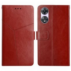 Lacné Kryty | Peňaženkové puzdro Geometric Pattern case hnedé – Oppo A78 5G | Lacné Kryty