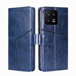 Lacné Kryty | Peňaženkové puzdro Geometric Stitching case modré – Xiaomi 13 | Lacné Kryty