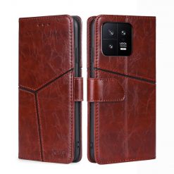 Peňaženkové puzdro Geometric Stitching case tmavohnedé – Xiaomi 13 | Lacné Kryty Lacné Kryty | Peňaženkové puzdro Geometric Stitching case tmavohnedé – Xiaomi 13 | Lacné Kryty