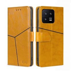 Peňaženkové puzdro Geometric Stitching case žlté – Xiaomi 13 | Lacné Kryty Lacné Kryty | Peňaženkové puzdro Geometric Stitching case žlté – Xiaomi 13 | Lacné Kryty