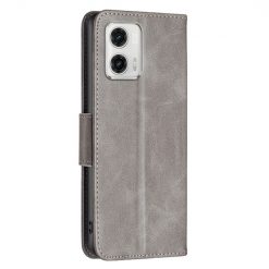 Lacné Kryty | Peňaženkové puzdro Retro Lambskin sivé – Motorola Moto G73 5G | Lacné Kryty