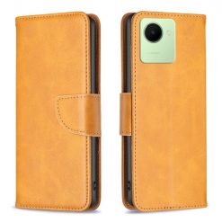 Lacné Kryty | Peňaženkové puzdro Retro Lambskin žlté – Realme C30 | Lacné Kryty